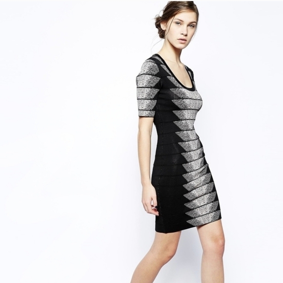 French Connection Spotlight fleck Chevron bodycon dress - Picture 1 of 11